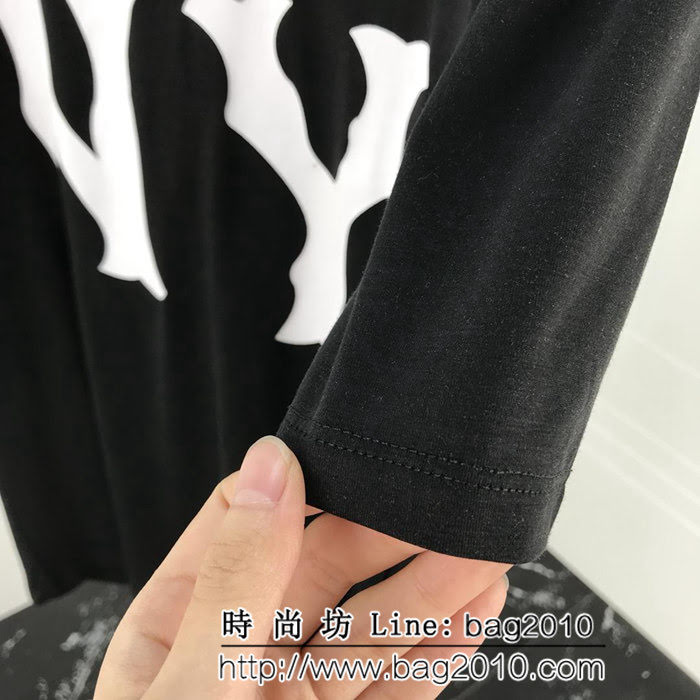 GUCCI古馳 19ss早春新款 男款黑色短袖 NY主題系列 數碼直噴印花 雙股絲光面料 ydi2529